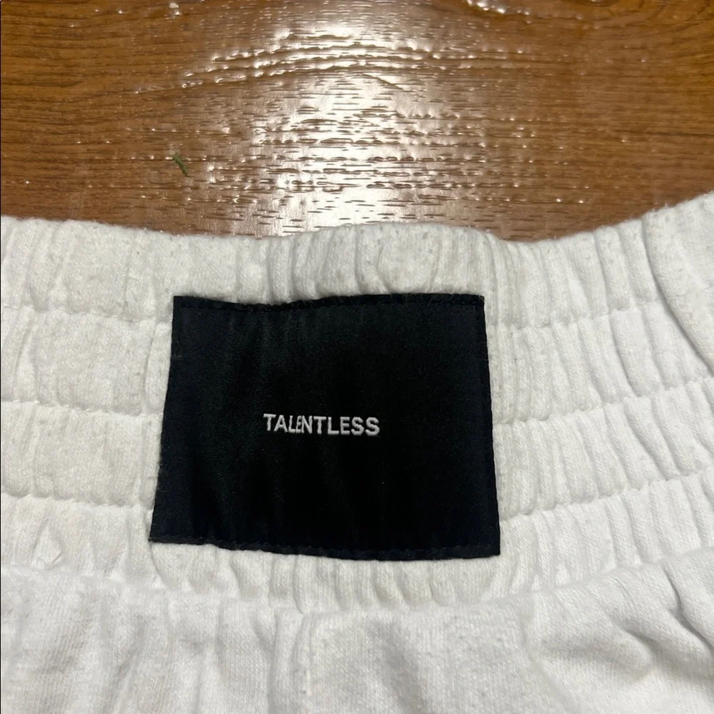 TALENTLESS White Athletic Shorts - Picture 2 of 5